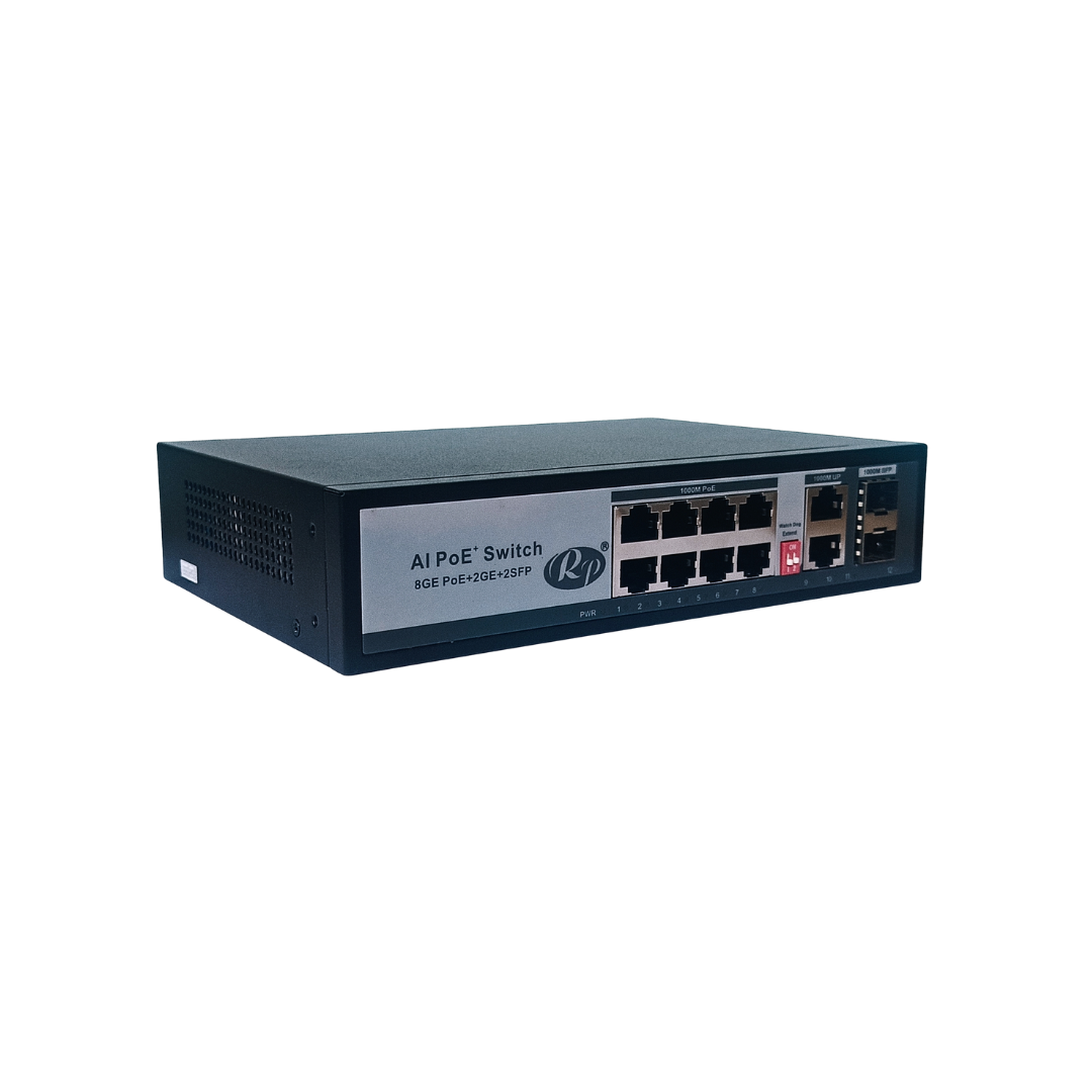 RP 8 Port Gigabit PoE Switch with 2 Uplink & 2 SFP Ports-82FGS | AI PoE Switch - Image 2