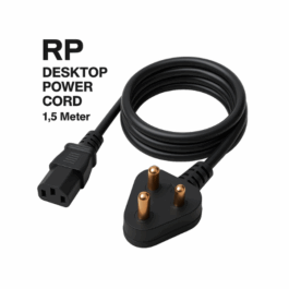 RP Desktop Power Cord 1.5 Meter Copper – Heavy Duty 3 Pin Cable for PC, Monitor & SMPS